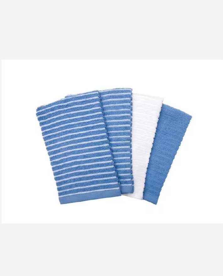 Retail bar mops in blue and white