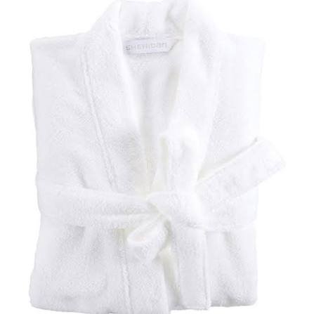Micro terry bathrobe, white